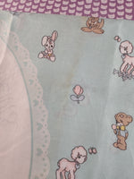 Vintage 1985 Precious Moments Easter Bunnies Lambs Fabric Remnant 35" x 45"
