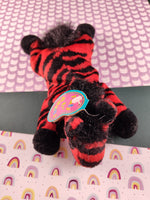 Vintage 1997 Avon "Full O' Beans" Beanbag Toy, Zoe the Zebra Valentine's Day