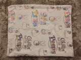 PEEPS Plush Throw Super Soft White + Rainbow Sparkle Detail 50" x 60" Like New