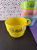 Vintage Japanese Pokemon Kater Plastic Children's Cups w/Handles Colorful Set/4