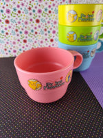 Vintage Japanese Pokemon Kater Plastic Children's Cups w/Handles Colorful Set/4