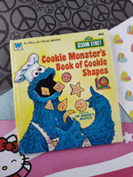 Vintage 1979 Tell-A-Tale Book Sesame Street Cookie Monster's Book of Cookie Shapes Hardcover