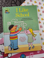 Vintage 1980 Sesasme Street Book Club I Like School Hardcover