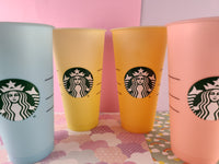 Starbucks 24 oz Venti Cold Brew Pastel Color Reusable Cup Set/4, Like New