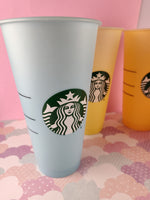 Starbucks 24 oz Venti Cold Brew Pastel Color Reusable Cup Set/4, Like New