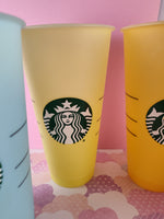 Starbucks 24 oz Venti Cold Brew Pastel Color Reusable Cup Set/4, Like New