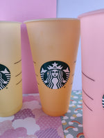 Starbucks 24 oz Venti Cold Brew Pastel Color Reusable Cup Set/4, Like New