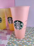 Starbucks 24 oz Venti Cold Brew Pastel Color Reusable Cup Set/4, Like New