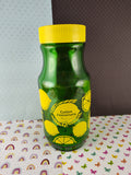 Vintage Anchor Hocking Golden Anniversary Lemon Jar Green Glass Carafe With Yellow Lid, Nice & Clean