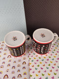 RTMWS Made in India Patterned Mugs Cup Set/2 Ceramic, Nice & Clean