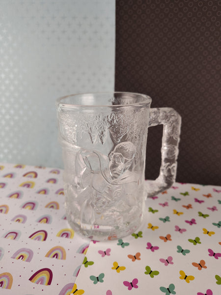 Vintage McDonald's Batman Forever Clear Glass 3D Mug, Nice & Clean, Like New