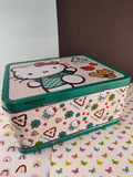 2010 Sanrio Hello Kitty "Be Green, Recycle!" Metal Lunch Tin Box, Nice & Clean