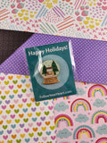 Follow Your Heart "Happy Holidays!" Christmas Vegan Hard Enamel Pin, New & Sealed