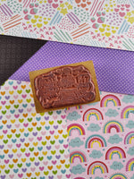 Vintage PSX Personal Stamp Exchange, Teddy Bear Tea Party #F-606 Wooden Stamp Block