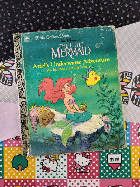 Vintage 1989 Little Golden Book: Walt Disney's The Little Mermaid, Ariel's Underwater Adventure Hardcover