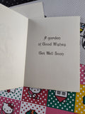 Vintage Plaids 'n' Bows Greeting Card "Growing" Get Well Soon Clean & Unused
