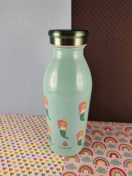 Manna Stainless Children's Thermos, Blue Mermaid Pattern, Clean