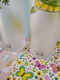 Dartington Designs Tall Frosted Glass Tumbler Green/Yellow Tree Frogs & Turtles Set/2