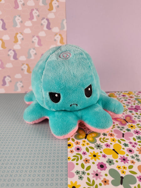 TeeTurtle: The Original Reversible Octopus Plushie, Blue/Pink Nice & Clean