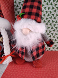 Holiday Christmas Unbranded Gnome Couple Mistletoe & Holly Fabric Doll Pair