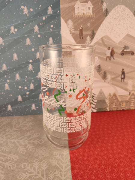 Vintage Pepsi Soda Pop "Season's Greetings" Winter Christmas Holiday Glass Tumbler, Nice & Clean