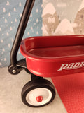 Metal Mini Red Radio Flyer Classic Wagon for Dolls, Bears, Nice & Clean