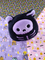 Kellytoys Squishmallow Plush 5" Shellie the Skeleton Bear Black + Purple, NWT