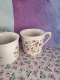 Vintage Lenox "Wind Chimes" Ceramic Floral Birds Teacup Tea Cup Set/4