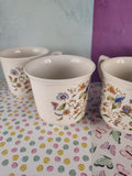 Vintage Lenox "Wind Chimes" Ceramic Floral Birds Teacup Tea Cup Set/4