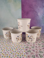 Vintage Lenox "Wind Chimes" Ceramic Floral Birds Teacup Tea Cup Set/5