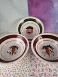 Vintage Action Korea Hand-Painted Veggie Vegetable Deep Soup Bowls Set/3, Nice & Clean