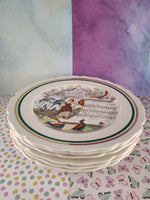 Vintage PV Parry Vielle French Opera Gold Trim 10” Dinner Plates Set/6, Nice & Clean
