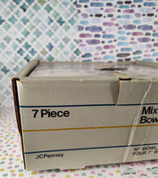 Vintage JC Penney 7 Pc Mix & Serve Bowl Set "Basket Pattern", NEW in Open Box