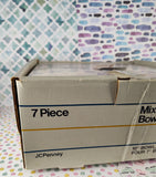 Vintage JC Penney 7 Pc Mix & Serve Bowl Set "Basket Pattern", NEW in Open Box