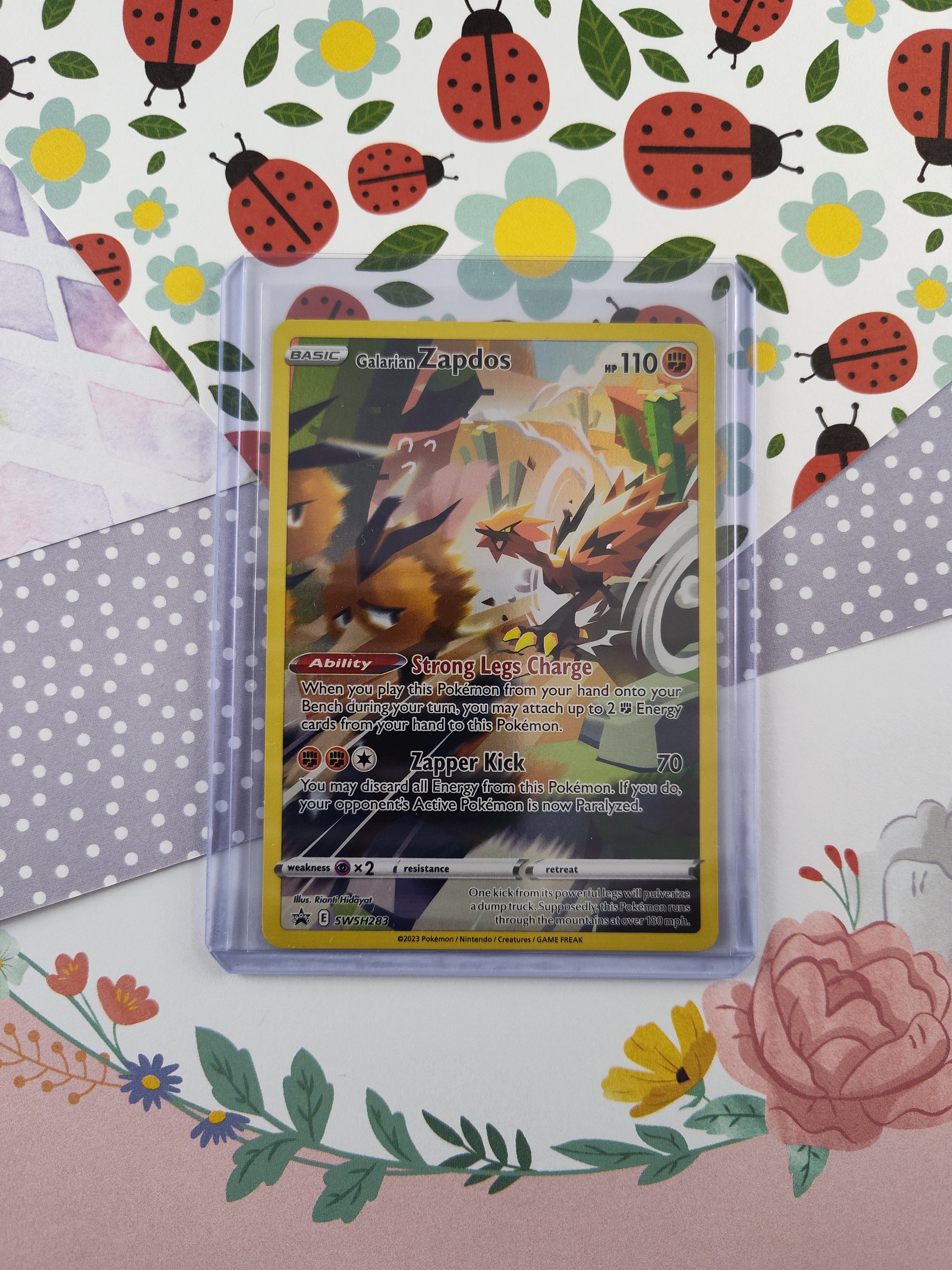 Pokemon TCG - Galarian Zapdos Promo Full Art Holo Card SWSH283
