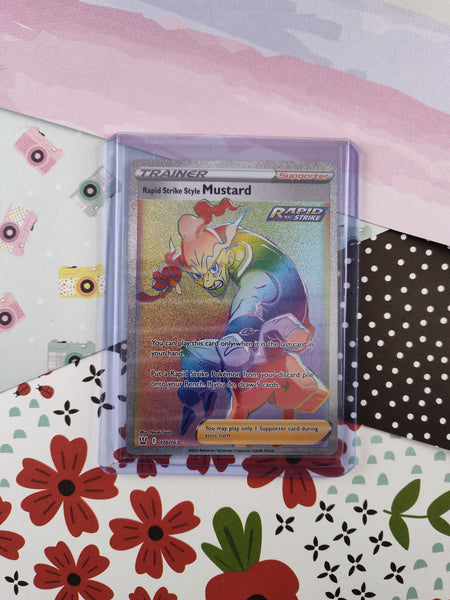 Pokemon TCG - Rapid Strike Style Mustard Battle Styles Rainbow Full Art Holo Card 176/163 - NM