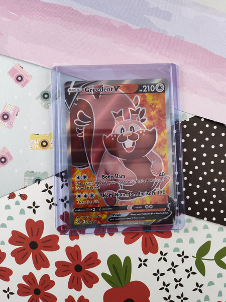 Pokemon TCG - Greedent V Fusion Strike Full Art Holo Card 256/264 - NM