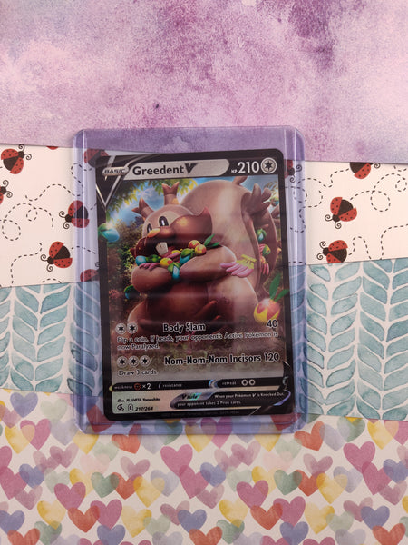 Pokemon TCG - Greedent V Fusion Strike Full Art Holo Card 217/264 - NM Pfaltzcraftsmore Pokemon TCG - Greedent V Fusion Strike Full Art Holo Card 217/264 - NM Pfaltzcraftsmore