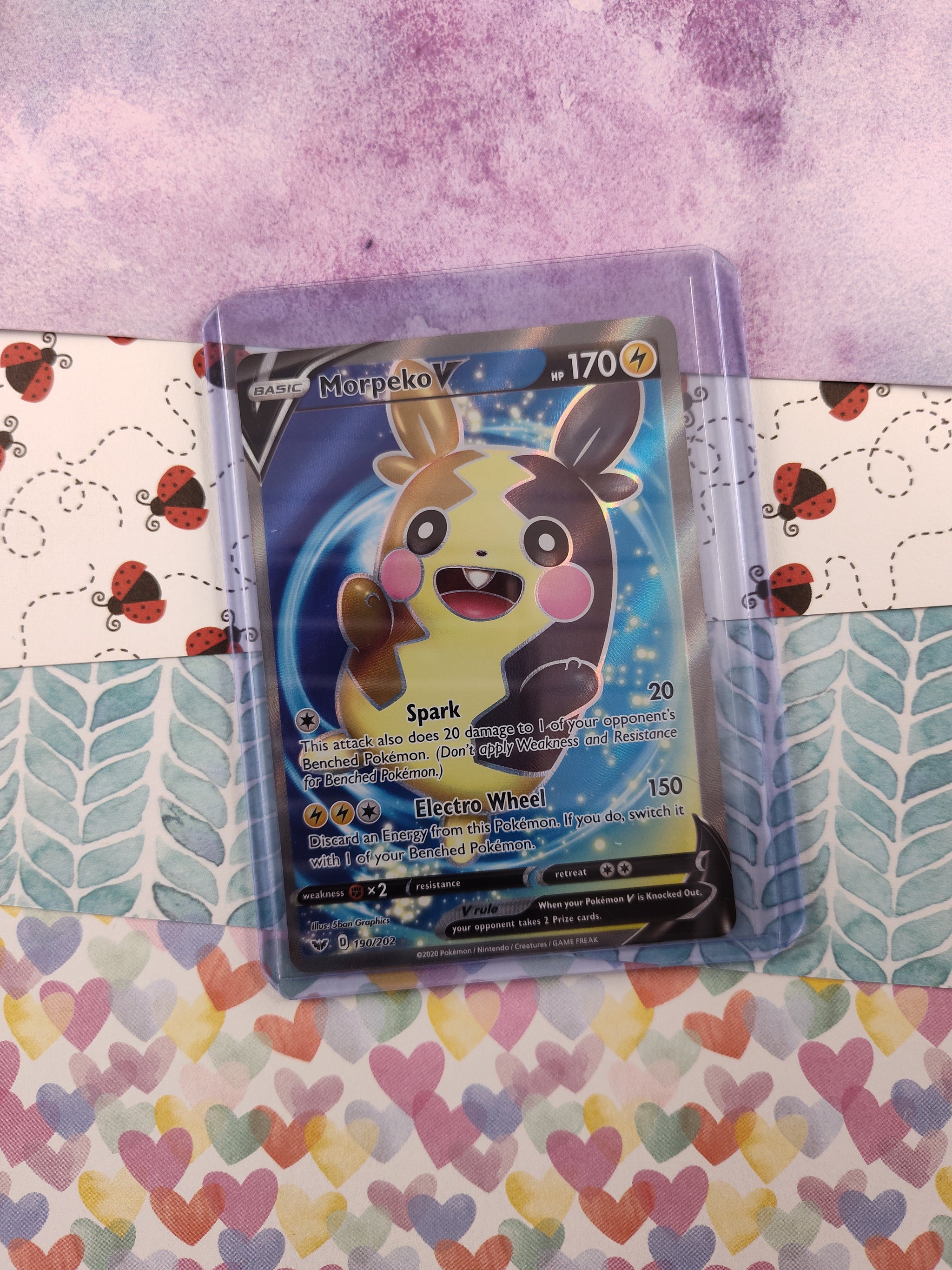 Morpeko V (Full Art) 190/202 - SWSH01 Sword & Shield Base Set Holofoil Near Mint Morpeko V (Full Art) 190/202 - SWSH01 Sword & Shield Base Set Holofoil Near Mint