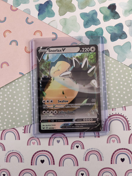 Pokemon TCG - Snorlax V Sword & Shield Full Art Holo Card 141/202 - NM