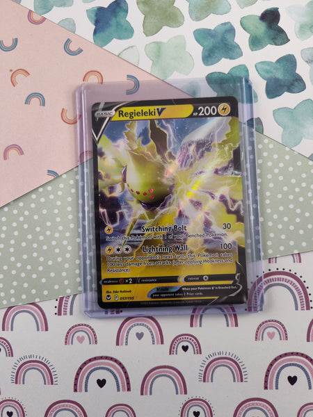 Pokemon TCG - Regieleki V Silver Tempest Full Art Holo Card 057/195 - Pfaltzcraftsmore Pokemon TCG - Regieleki V Silver Tempest Full Art Holo Card 057/195 - Pfaltzcraftsmore