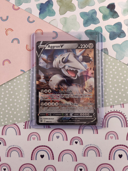 Pokemon TCG - Aggron V Brilliant Stars Full Art Holo Card 096/172 - NM Pfaltzcraftsmore Pokemon TCG - Aggron V Brilliant Stars Full Art Holo Card 096/172 - NM Pfaltzcraftsmore