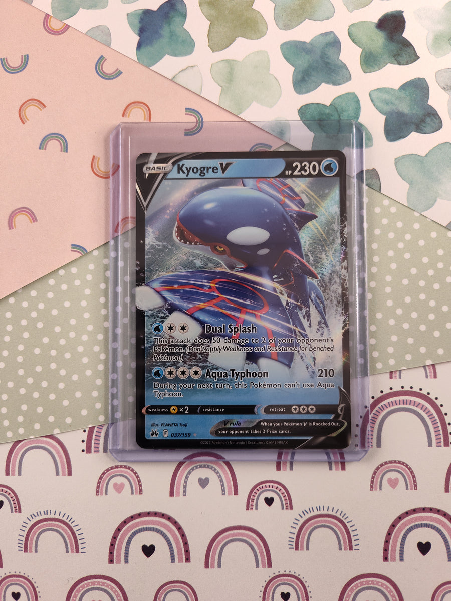 Pokemon TCG - Kyogre V Crown Zenith Full Art Holo Card 037/159 - NM Pfaltzcraftsmore Pokemon TCG - Kyogre V Crown Zenith Full Art Holo Card 037/159 - NM Pfaltzcraftsmore