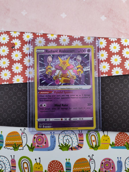 Pokemon TCG - Radiant Alakazam Silver Tempest Holographic Card 059/195 Pfaltzcraftsmore Pokemon TCG - Radiant Alakazam Silver Tempest Holographic Card 059/195 Pfaltzcraftsmore