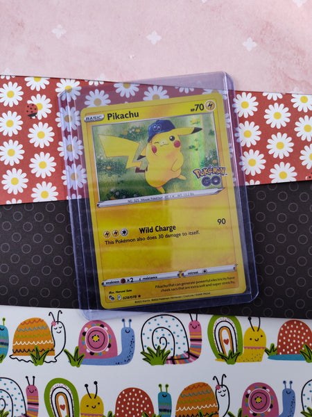 Pokemon TCG - Pikachu Pokemon GO (Stamped) Holographic Card 028/078 - NM Pokemon TCG - Pikachu Pokemon GO (Stamped) Holographic Card 028/078 - NM