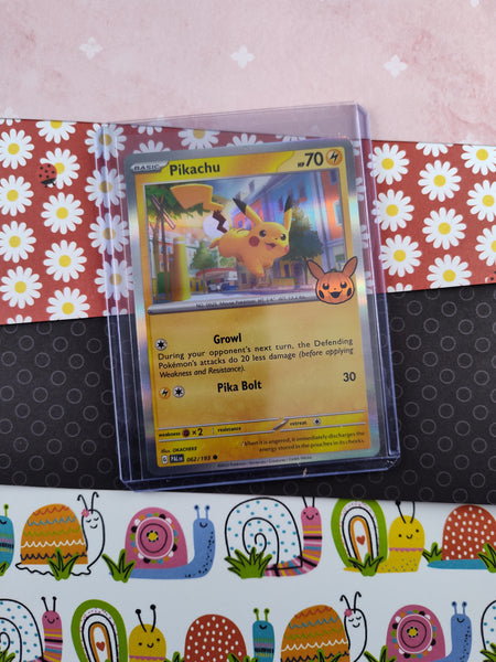 Pokemon TCG - Pikachu Trick or Trade (Stamped) Holographic Card 062/19 Pfaltzcraftsmore Pokemon TCG - Pikachu Trick or Trade (Stamped) Holographic Card 062/19 Pfaltzcraftsmore