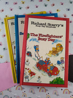 Vintage 1997 Richard Scarry Busy Day Storybooks Hardcover Set/3