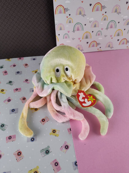 Vintage TY Beanie Baby - Goochy, Rainbow Jellyfish - November 18, 1998