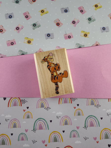 Vintage Rubber Stampede Disney "Tiggers Love to Bounce" Wooden Block/Rubber Stamp #A1189D CLEAN