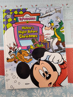 Vintage 1994 Christmas Disney's ToonTown Mickey Hardcover Books Set/2